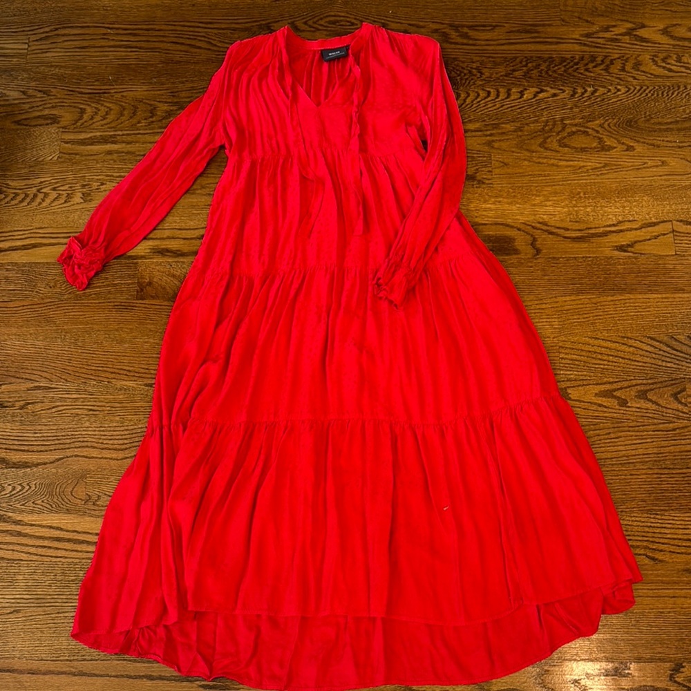 Maeve Vibrant Red Long Sleeve Dress